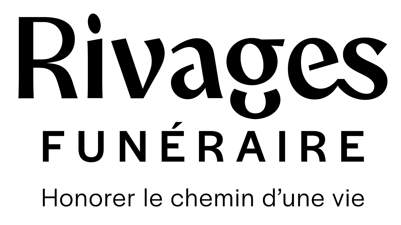 Logo Rivages Funéraire noir avec slogan