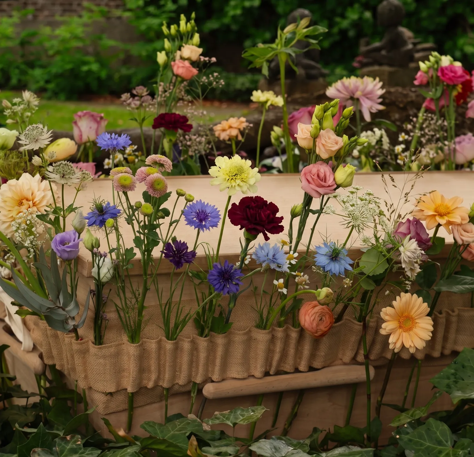 Cercueil avec fleurs